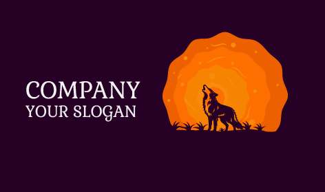 Flaming Orange Wolf Logo