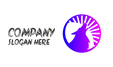 Logotipo De Lobo Morado Degradado