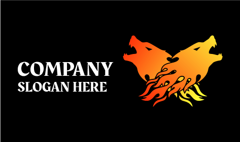 Logotipo De Lobo Aullando De Color Naranja