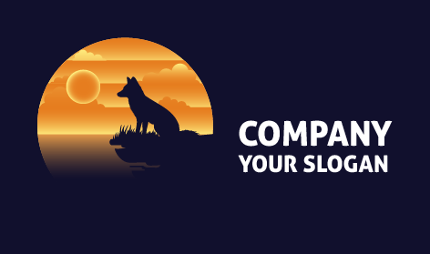 Orange Sun Wolf Logo