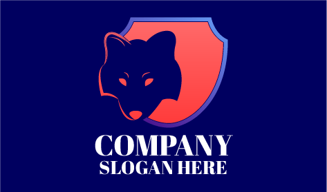 Poderoso Logotipo Con Escudo De Lobo Azul