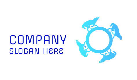 Logotipo De Lobo En Cuatro Tonos De Azul Cielo