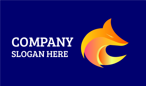 Logotipo De Lobo Naranja Brillante