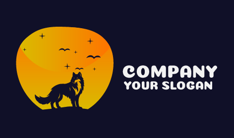 Striking Wild Wolf Logo