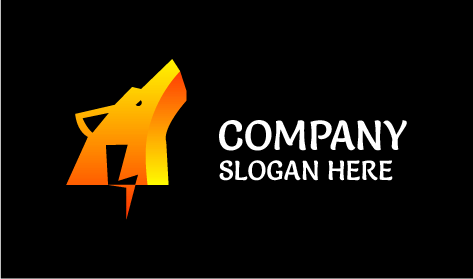 Logotipo De Cabeza De Lobo Salvaje Amarillo