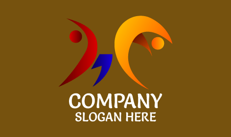 Logotipo De Yoga Con Siluetas Coloridas