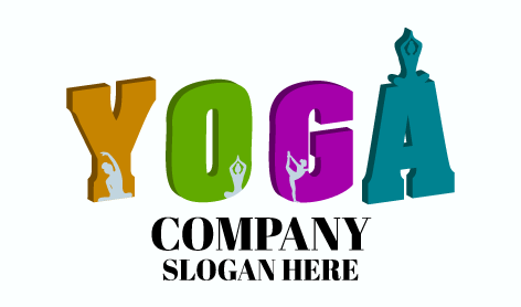 Colorful Yoga Wordmark Logo