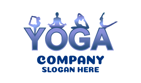 Logotipo De Marca Denominativa De Yoga En Azul Pizarra Oscuro