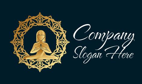 Golden Yoga Silhouette Logo