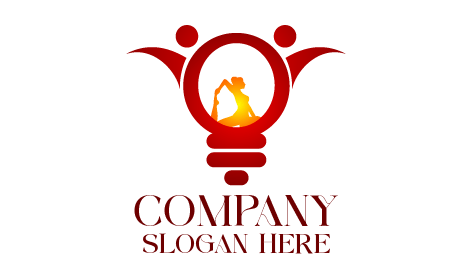 Logotipo De Yoga De Bombilla Granate