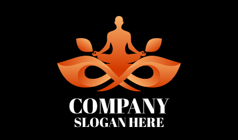 Logotipo De Yoga De La Postura Del Loto Naranja