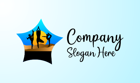 Logotipo De Yoga En La Playa Tranquila