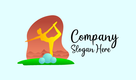 Logo De Yoga En Position Debout