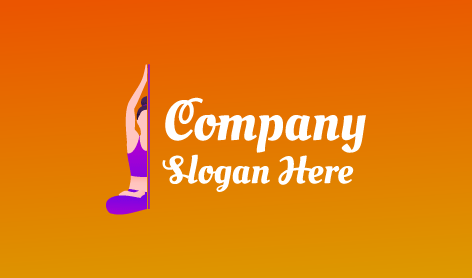 Logotipo De Yoga De Línea Vertical