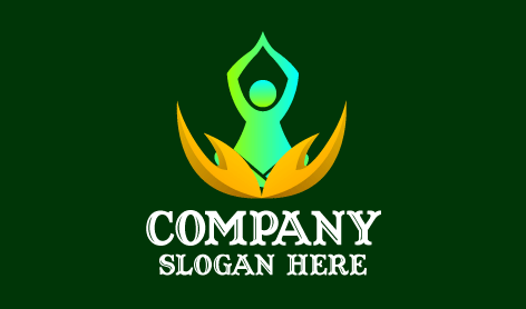 Logotipo De Yoga Con Silueta De Niña Joven